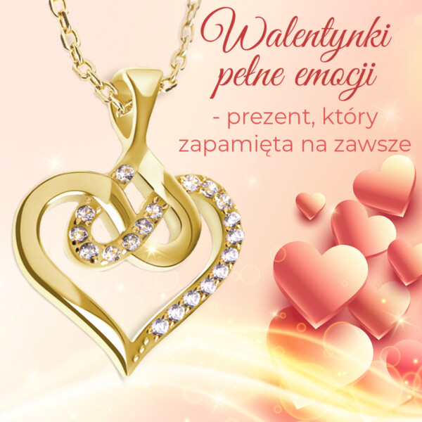 NASZYJNIK - SERCE NIESKOŃCZONOŚCI - złoty - reklama