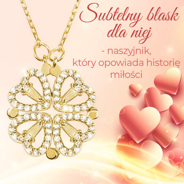 naszyjnik - koniczynka szczęśliwe serce - złoty - reklama - mockup główny - ogólna (4)