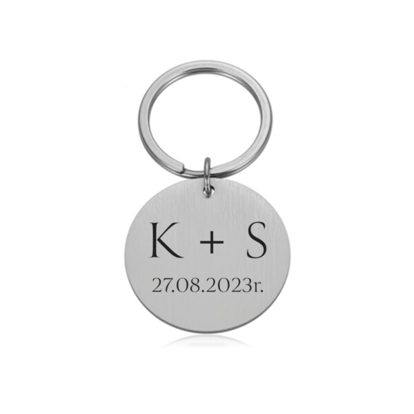 BRELOK - PERSONALIZOWANY - iniciały - kółko - srebrne - bejessa (2)