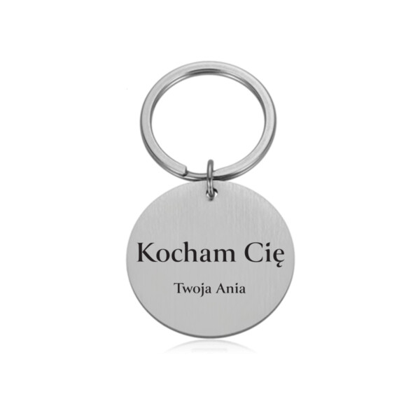 BRELOK - PERSONALIZOWANY - kocham cię - kółko - srebrne - bejessa (2)