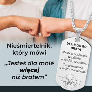 Nieśmiertelnik dla Brata - Personalizowany Grawer - Bejessa