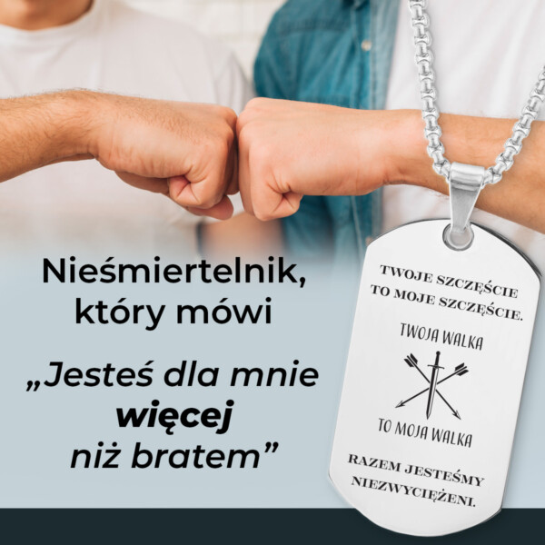 Personalizowany Nieśmiertelnik - Dedykacja dla Brata - Bejessa