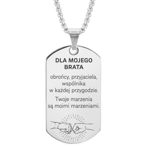 Nieśmiertelnik dla Brata - Personalizowany Grawer - Bejessa
