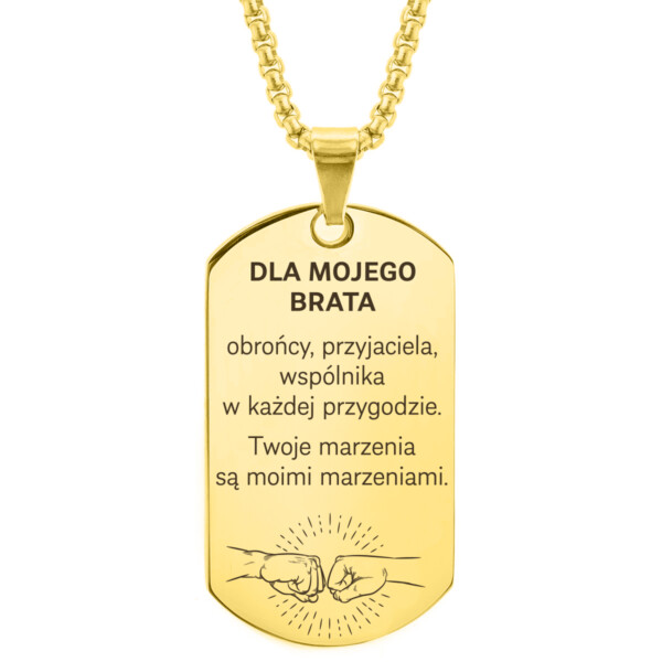 Nieśmiertelnik dla Brata - Personalizowany Grawer - Bejessa