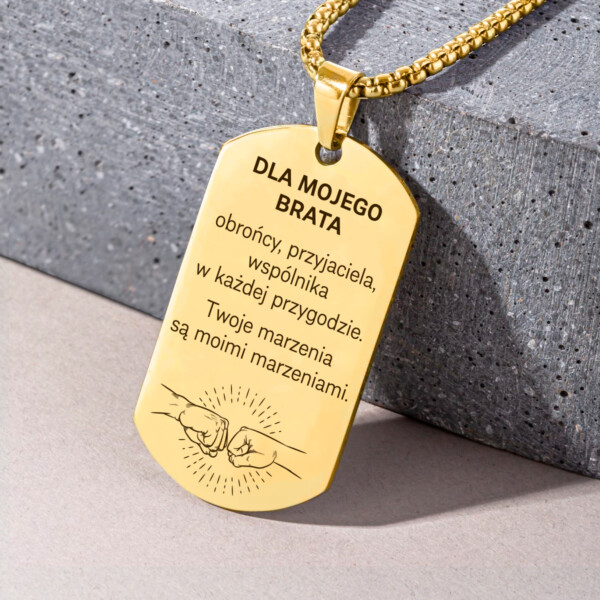 Nieśmiertelnik dla Brata - Personalizowany Grawer - Bejessa