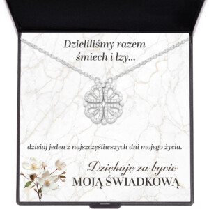 Naszyjnik z dedykacją 2 - dziękuję za bycie świadkową - srebro