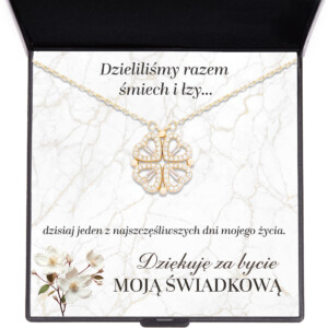 Naszyjnik z dedykacją 2 - dziękuję za bycie świadkową - złoto