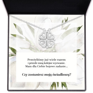 Naszyjnik z dedykacją 2 - zostaniesz moją świadkową - bojowe zadanie - PL - koniczynka srebrna