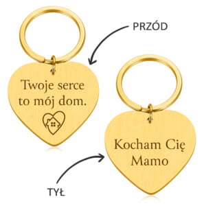 Brelok z grawerem – Prezent na Dzień Mamy – Wzruszający grawer – Twoje serce to mój dom