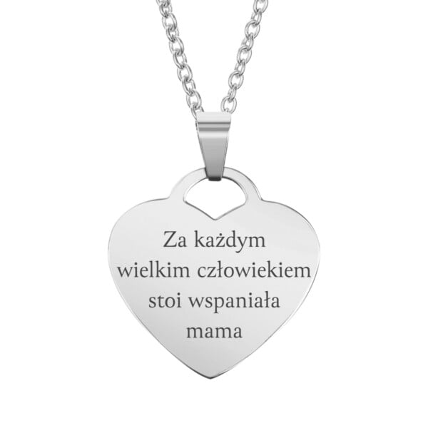 Naszyjnik z grawerem Serce dla Mamy – Prezent na Dzień Mamy – Wspaniała Mama – Bejessa.pl