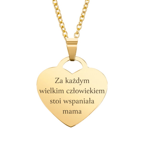Naszyjnik z grawerem Serce dla Mamy – Prezent na Dzień Mamy – Wspaniała Mama – Bejessa.pl