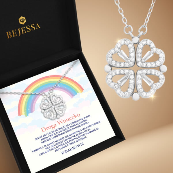 Naszyjnik Szczęśliwe Serca - Dedykacja Dla Wnuczki - Bejessa