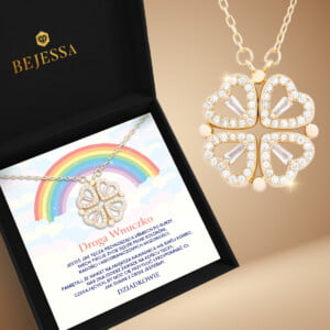 Naszyjnik Szczęśliwe Serca - Dedykacja Dla Wnuczki - Bejessa