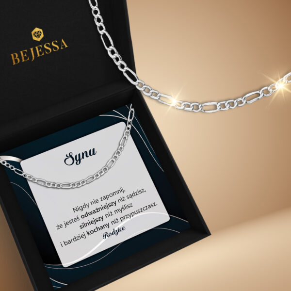Naszyjnik dla Syna – Dedykacja – Łańcuszek Figaro