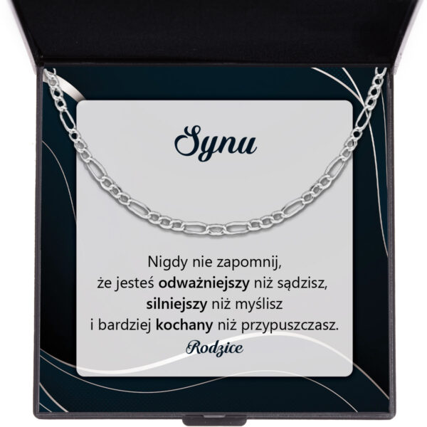 Naszyjnik dla Syna – Dedykacja – Łańcuszek Figaro