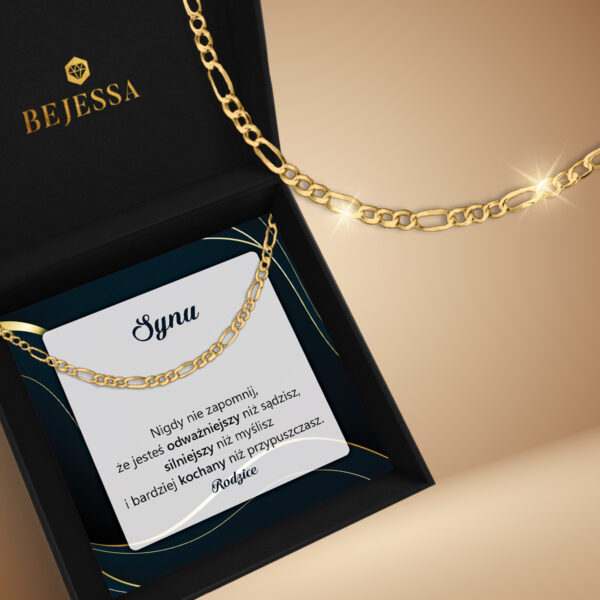 Naszyjnik dla Syna – Dedykacja – Łańcuszek Figaro