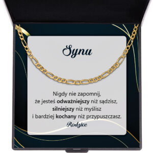 Naszyjnik dla Syna – Dedykacja – Łańcuszek Figaro