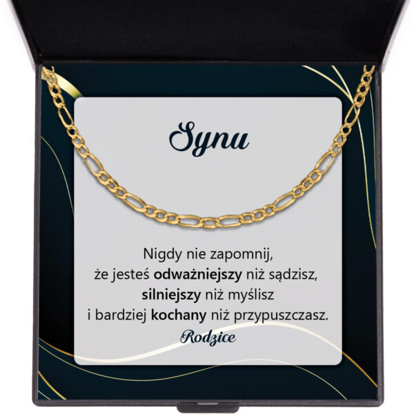 Naszyjnik dla Syna – Dedykacja – Łańcuszek Figaro
